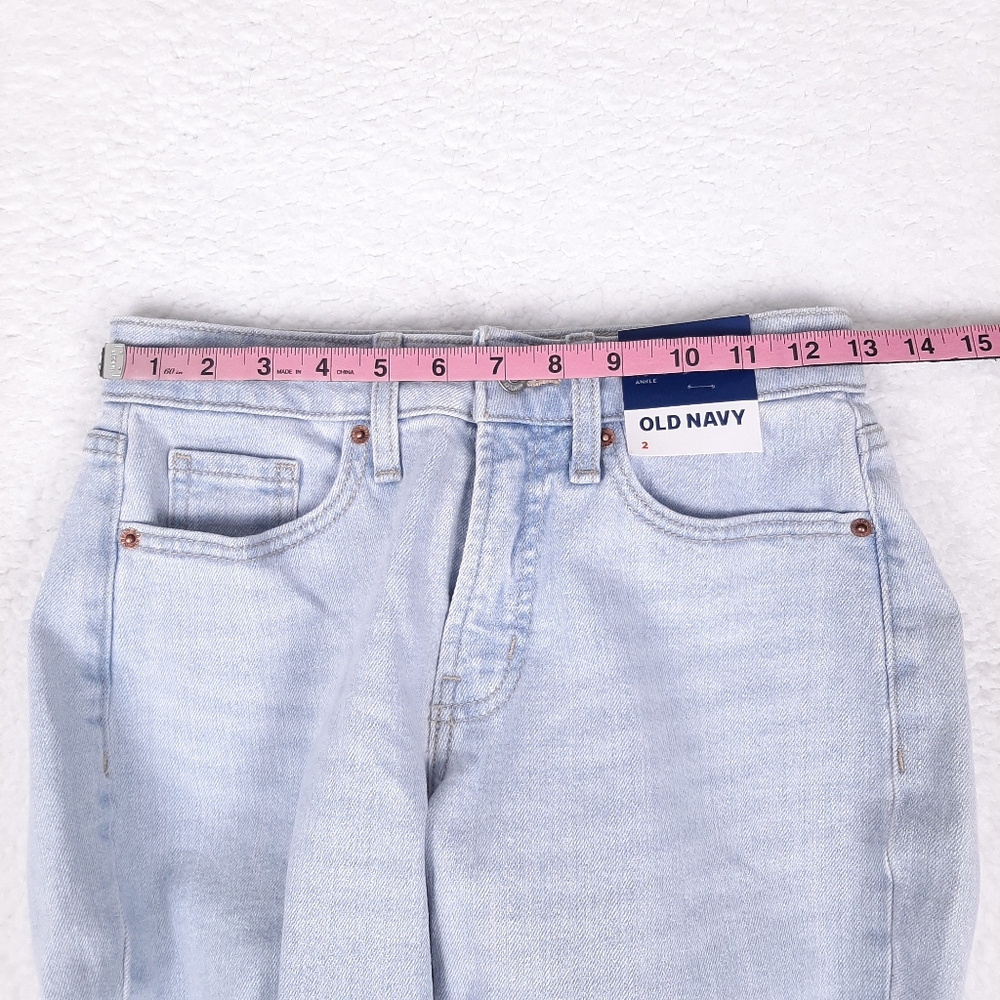 Old Navy Curvy OG Straight High Rise Ankle Jeans light wash classic 90s grunge - Picture 3 of 12